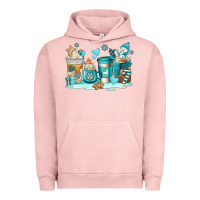 Pigment Salmon winter coffe cups Urban Hoodie - AdoDesignShop