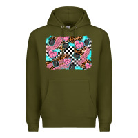 Army Green race day background Premium Hoodie - AdoDesignShop
