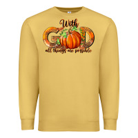 Antique Gold With God All Thing Are Possible Premium Sweatshirt - RanaPortraitStore