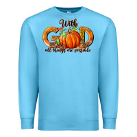 Ocean Blue With God All Thing Are Possible Premium Sweatshirt - RanaPortraitStore