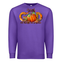 Purple With God All Thing Are Possible Premium Sweatshirt - RanaPortraitStore