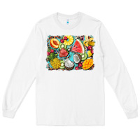 White summer fruits background Long Sleeve Tee - BarkalooDesign