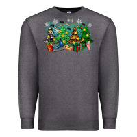 Charcoal Heather christmas trees with hockey Premium Sweatshirt - Zillion Design Studio