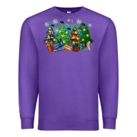 Purple christmas trees with hockey Premium Sweatshirt - Zillion Design Studio