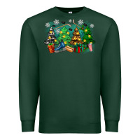 Sports Green christmas trees with hockey Premium Sweatshirt - Zillion Design Studio
