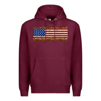 Burgundy usa flag leopard Premium Hoodie - JahusDesignShop