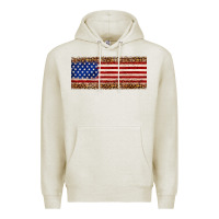 Oatmeal Heather usa flag leopard Premium Hoodie - JahusDesignShop