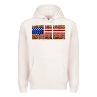 Pale Pink usa flag leopard Premium Hoodie - JahusDesignShop
