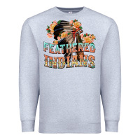 Heather Grey feathered indians Premium Sweatshirt - texasbilliewilder