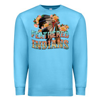 Ocean Blue feathered indians Premium Sweatshirt - texasbilliewilder