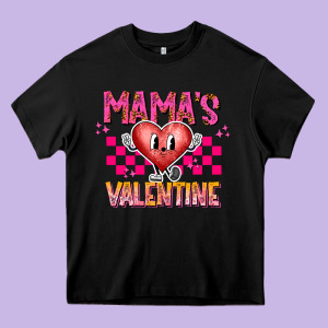 Mamas Valentine Heavy Core Tee Designed By Cowhidedigitalart