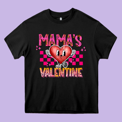 Mamas Valentine Heavy Core Tee Designed By Cowhidedigitalart