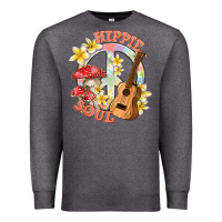 Charcoal Heather hippie soul with peace Premium Sweatshirt - texasbilliewilder