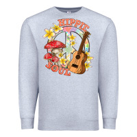 Heather Grey hippie soul with peace Premium Sweatshirt - texasbilliewilder