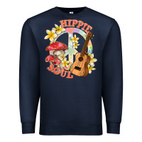 Navy hippie soul with peace Premium Sweatshirt - texasbilliewilder