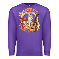 Purple hippie soul with peace Premium Sweatshirt - texasbilliewilder