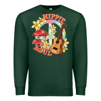 Sports Green hippie soul with peace Premium Sweatshirt - texasbilliewilder