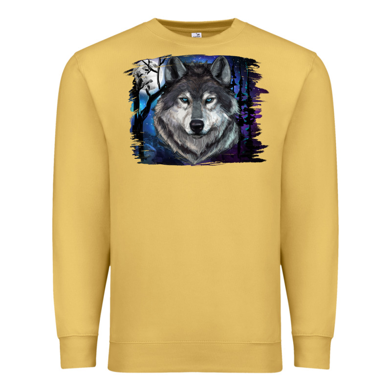 Wolf And Full Moon Premium Sweatshirt by RanaPortraitStore | Teevron