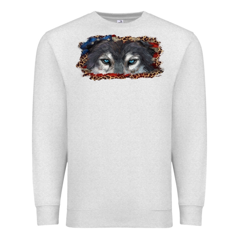 Wolf Eyes American Flag Premium Sweatshirt by RanaPortraitStore | Teevron