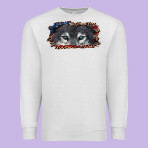 Wolf Eyes American Flag Premium Sweatshirt Designed By Ranaportraitstore