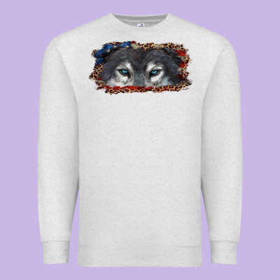 Premium Sweatshirt Wolf eyes american flag