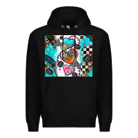 Black race heart Premium Hoodie - AdoDesignShop