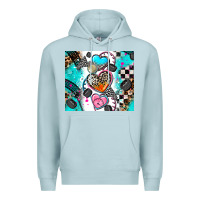 Blue Mist race heart Premium Hoodie - AdoDesignShop