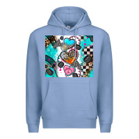 Colony Blue race heart Premium Hoodie - AdoDesignShop