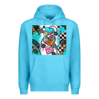 Ocean Blue race heart Premium Hoodie - AdoDesignShop