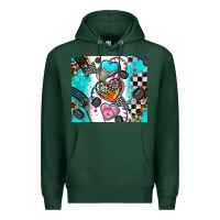 Sports Green race heart Premium Hoodie - AdoDesignShop