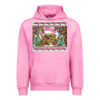 Fuchsia Pink pink skeleton  christmas Urban Hoodie - AdoDesignShop