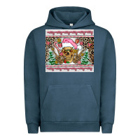 Pigment Midnight Navy pink skeleton  christmas Urban Hoodie - AdoDesignShop