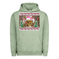 Pigment Oil Green pink skeleton  christmas Urban Hoodie - AdoDesignShop