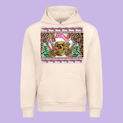 Pink Skeleton  Christmas Urban Hoodie Designed By Adodesignshop
