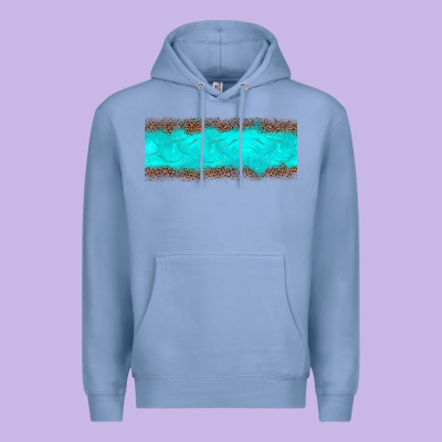 Turquoise Leopard Premium Hoodie Designed By Jahusdesignshop