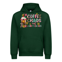 Forest Green coffee chaos and candy canes Urban Hoodie - AdoDesignShop