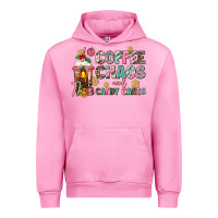 Fuchsia Pink coffee chaos and candy canes Urban Hoodie - AdoDesignShop