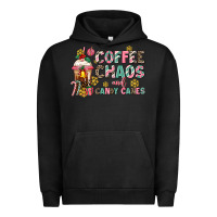 Pigment Black coffee chaos and candy canes Urban Hoodie - AdoDesignShop