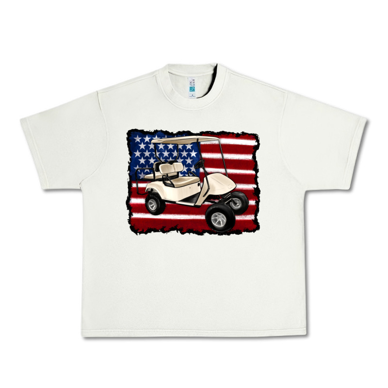 Golf Cart American Flag Urban Heavy Tee by Artiststas | Teevron