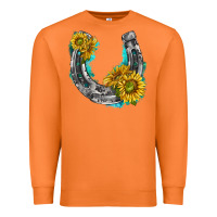 Carrot horseshoe cowhide and sunflowers Premium Sweatshirt - texasbilliewilder