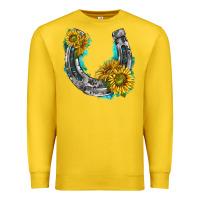 Horseshoe Cowhide And Sunflowers Premium Sweatshirt | Teevron