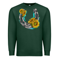 Sports Green horseshoe cowhide and sunflowers Premium Sweatshirt - texasbilliewilder