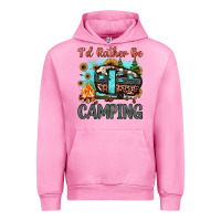Fuchsia Pink i'd rather be camping Urban Hoodie - JahusDesignShop