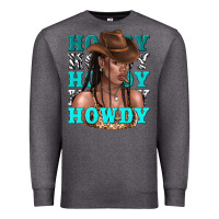 Charcoal Heather howdy howdy black girl Premium Sweatshirt - texasbilliewilder