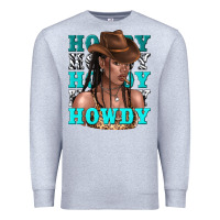 Heather Grey howdy howdy black girl Premium Sweatshirt - texasbilliewilder