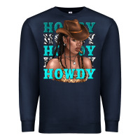 Navy howdy howdy black girl Premium Sweatshirt - texasbilliewilder
