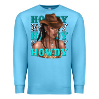 Ocean Blue howdy howdy black girl Premium Sweatshirt - texasbilliewilder