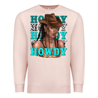 Pale Pink howdy howdy black girl Premium Sweatshirt - texasbilliewilder