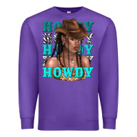 Purple howdy howdy black girl Premium Sweatshirt - texasbilliewilder