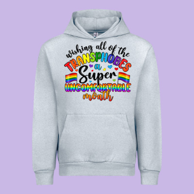 Wishing All Of The Transphobes Uncomfortable Month Urban Hoodie Designed By Artiststas